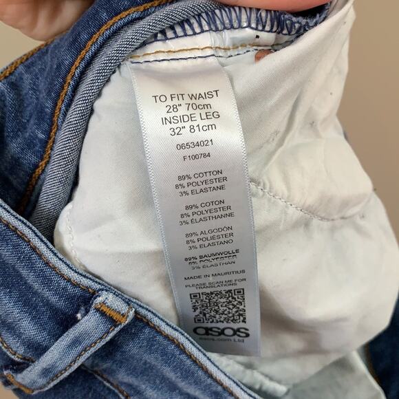 ASOS Skinny Distressed Patched Hi-Rise Jeans - Picture 3 of 6